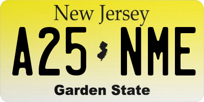 NJ license plate A25NME