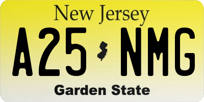 NJ license plate A25NMG