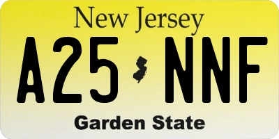 NJ license plate A25NNF