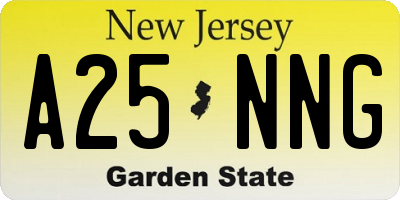 NJ license plate A25NNG
