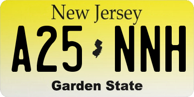 NJ license plate A25NNH