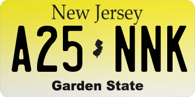 NJ license plate A25NNK