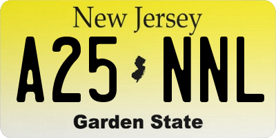 NJ license plate A25NNL