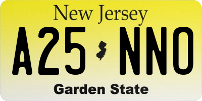 NJ license plate A25NNO
