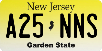 NJ license plate A25NNS
