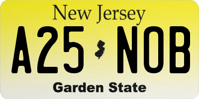 NJ license plate A25NOB