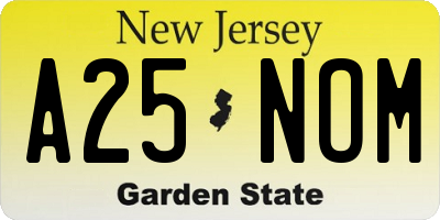 NJ license plate A25NOM