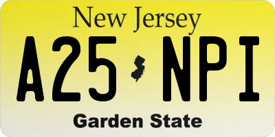 NJ license plate A25NPI
