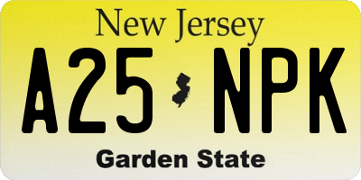 NJ license plate A25NPK