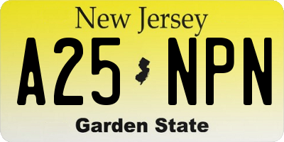 NJ license plate A25NPN