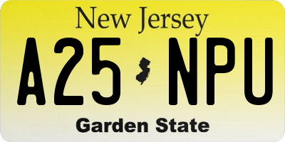 NJ license plate A25NPU