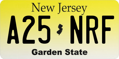 NJ license plate A25NRF