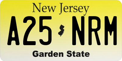 NJ license plate A25NRM