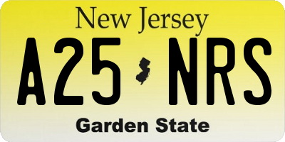 NJ license plate A25NRS
