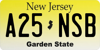 NJ license plate A25NSB