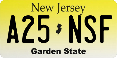 NJ license plate A25NSF