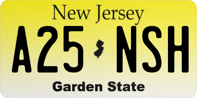 NJ license plate A25NSH
