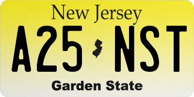 NJ license plate A25NST
