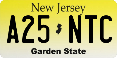 NJ license plate A25NTC