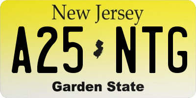 NJ license plate A25NTG