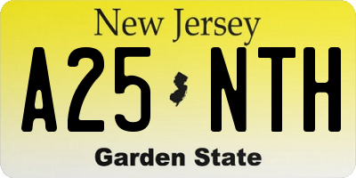 NJ license plate A25NTH