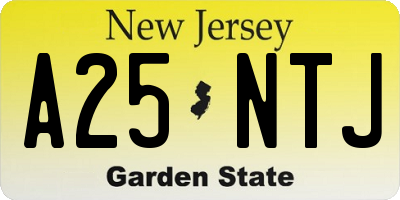 NJ license plate A25NTJ
