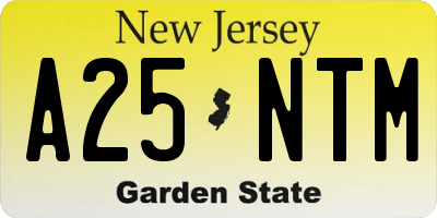 NJ license plate A25NTM