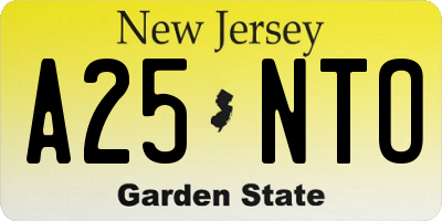 NJ license plate A25NTO