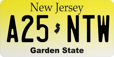 NJ license plate A25NTW