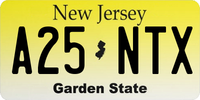 NJ license plate A25NTX