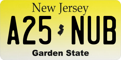 NJ license plate A25NUB