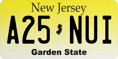 NJ license plate A25NUI