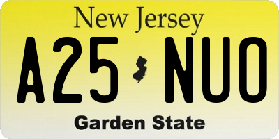 NJ license plate A25NUO