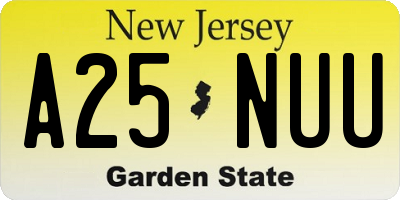 NJ license plate A25NUU