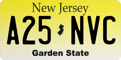 NJ license plate A25NVC