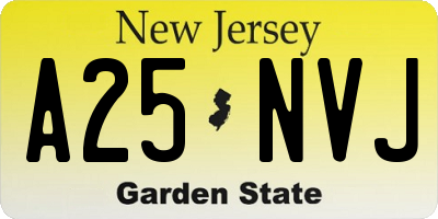 NJ license plate A25NVJ