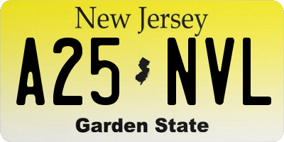 NJ license plate A25NVL