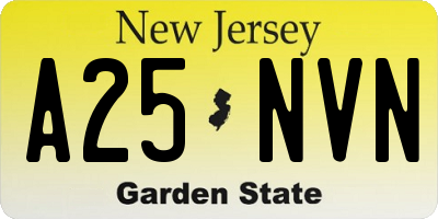 NJ license plate A25NVN