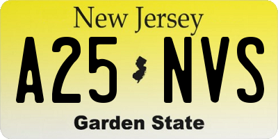 NJ license plate A25NVS