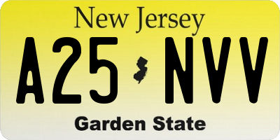 NJ license plate A25NVV