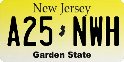 NJ license plate A25NWH
