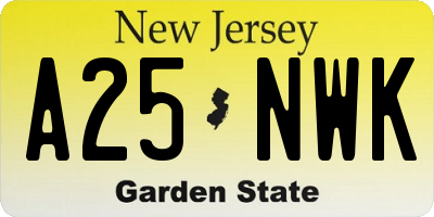 NJ license plate A25NWK