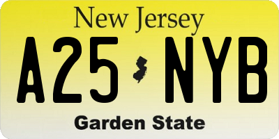 NJ license plate A25NYB