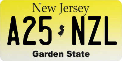 NJ license plate A25NZL