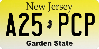 NJ license plate A25PCP