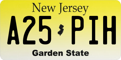 NJ license plate A25PIH