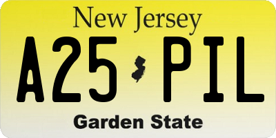 NJ license plate A25PIL