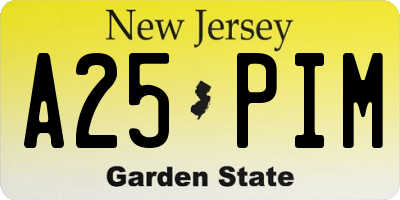 NJ license plate A25PIM