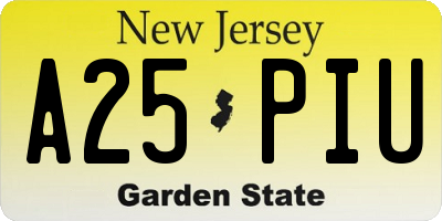 NJ license plate A25PIU