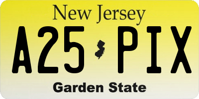 NJ license plate A25PIX
